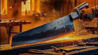 Huge Saw Blade Turning to Sharpest Cleaver Knife Making Guide [upl. by Razid462]