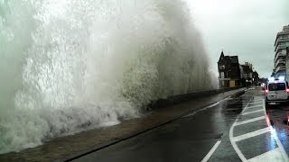 SaintMalo Grande Marée 2014 Vagues Bretagne Springflut Tide Marea huge waves [upl. by Smaj]