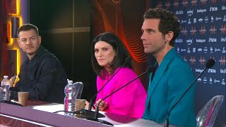 Laura Pausini Mika Alessandro Cattelan conferenza Eurovision Song Contest 2022 [upl. by Solenne]