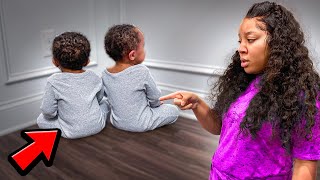 OUR SECOND SET OF TWINS GET PUT IN TIMEOUT FOR THE FIRST TIME [upl. by Burkle]