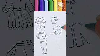 How to draw paper doll dress paper doll dress collection paper doll dresses paperdoll shorts [upl. by Ellehcil]