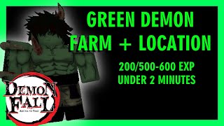 GREEN DEMON LEVEL FARM GUIDE AND LOCATION  Demonfall  ROBLOX [upl. by Rednaeel686]