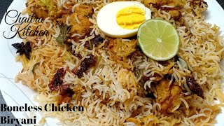 Boneless chicken biryani  Boneless Chicken Biryani recipe by chaitra kitchen [upl. by Keese220]