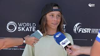 Entrevista a Egoitz Bijueska tras disputar los cuartos de final del Mundial de Skate Park [upl. by Soigroeg]