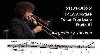 20212022 TMEA AllState Tenor Trombone Etude 1  Allegretto by Vobaron [upl. by Riti]