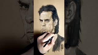 Sketching Nick Cave art portrait NickCave NickCaveAndTheBadSeeds [upl. by Cindee487]