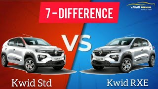 Kwid Std vs Kwid Rxe  Detailed Comparison of Kwid Rxe vs Kwid Std in Hindi  Vahan Official [upl. by Mark900]