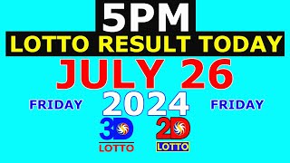 Lotto Result Today 5pm July 26 2024 PCSO [upl. by Leventis]