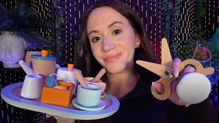 ASMR  Complete Wooden Makeover haircut makeup manicure layered sounds [upl. by Attevroc350]