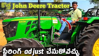 John Deere 5405 Review In telugu  New John Deere 4WD Tractor [upl. by Stovall]