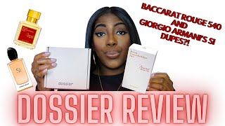 DOSSIER REVIEW  BACCARAT ROUGE 540 AND GIORGIO ARMANI SI DUPES AMBERY SAFFRON  WOODY FREESIA [upl. by Marlyn]