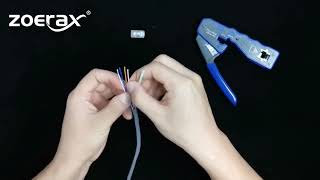 ZoeRax RJ45 Crimp Tool Pass Through Crimper Cutter for Cat6a Cat [upl. by Lati]