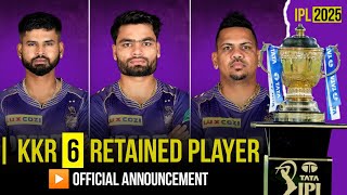 IPL 2025 Kolkata Knight Riders 6 Retain Players Including RTM Players List  KKR Retain Players 2025 [upl. by Tatman]