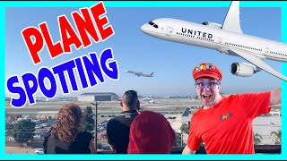 Plane Spotting with Matty Crayon at LAX  Planes for kids  Airplanes for kids [upl. by Balthazar584]