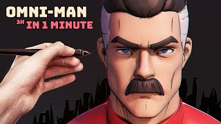 3 Hours of Sculpting in 1 Minute  Modeling OmniMan from Invincible [upl. by Lehcor]