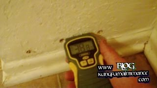 Moisture Meter Testing Bathroom Wall And Ceiling After An Air Conditioner Condensate Water Leak [upl. by Nations795]