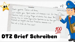 DTZ Brief Schreiben B1 Prüfung TELC prüfung briefschreiben dtz telcprüfung [upl. by Berey]