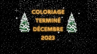 coloriage terminé décembre 2023 bonne année 2024 [upl. by Yadnus]