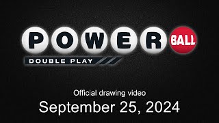 Powerball Double Play drawing for September 25 2024 [upl. by Adivad]