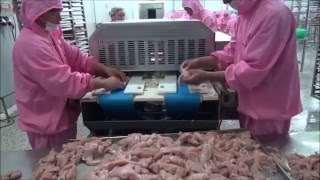 Horizontal slicing of chicken tenderloins [upl. by Lindberg]