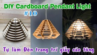 DIY Cardboard Pendant Light  No10  Làm đèn trang trí từ giấy các tông [upl. by Bedell918]