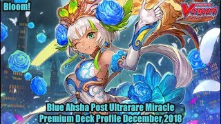 Blue Ahsha Post Ultrarare Miracle  Cardfight Vanguard Premium Deck Profile December 2018 [upl. by Dell712]