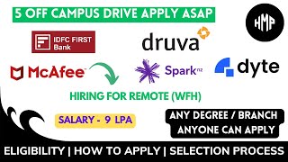 MC Afee  Druve  IDFC Bank hiring off campus drive [upl. by Gemperle797]