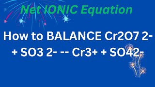 How to BALANCE Cr2O7 2 SO3 2  Cr3  SO42 by OXIDATION NUMBER Method balancingredoxequations [upl. by Harehs]