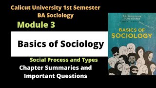 Social Process TypesBasics of SociologyRevision First SemesterCalicut UniversityModule3 [upl. by Esikram]