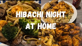 HIBACHI NIGHT at Home 😋🍽 Hibachi Fried Rice 🍚 Shrimp 🍤 Broccoli 🥦 Mushrooms Noodles amp Wings [upl. by Asillam992]