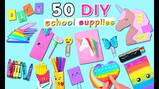 50 DIY  SCHOOL SUPPLIES IDEAS YOU WILL LOVE  Cute Hacks and Crafts For Back To School [upl. by Nelson434]