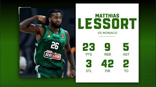 Panathinaikos  Monaco 8863  Mathias Lessort 23 Points  5 Assists [upl. by Adnuhsal]