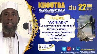 Khoutba S Ah Rafahi du 22 Juil 2022  La pauvreté sous toutes ses formes causes conséquences impa [upl. by Chaddie]