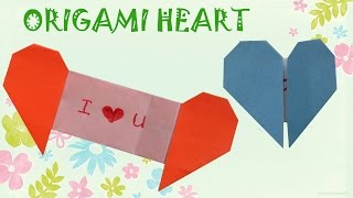 Origami Heart with Message  Origami Easy [upl. by Sunderland]