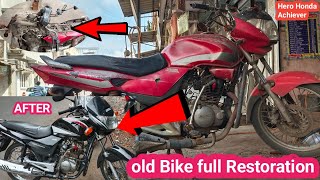 Old Bike Hero Honda Achiever full Restoration  Old motorcycle Modification 🏍️ [upl. by Chaim]