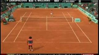 French Open 2009 1st Round Serena Williams VS Klara Zakopalova 115 [upl. by Garlen770]