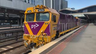 VLine N474 City of Traralgon Departing Southern Cross Station to Warrnambool Leslie RS5T HORN SHOW [upl. by Trinee]