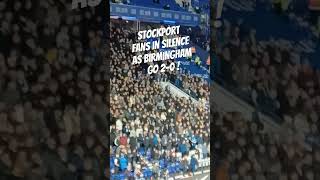 Stockport fans in silence at St Andrews v Birmingham at Knighthead Park [upl. by Buote]