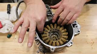 How to Install a SPLYT Stator 850W Dual Output Regulator Charging System CanAm Maverick RMSTATOR [upl. by Gnav]