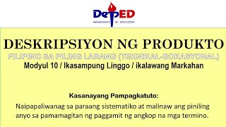 DESKRIPSIYON NG PRODUKTO II PART1 PRODUCT DESCRIPTION [upl. by Anyahs312]