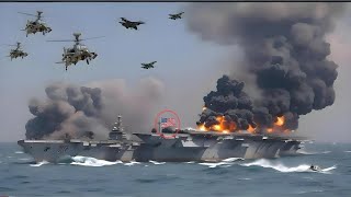 Today Just Arriving in the Red Sea US Aircraft Carrier Destroyed by Iranian Ka52 Helicopter [upl. by Ynoffit990]