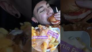 Vartin Fresh ASMR INNOUT cheeseburger animal style fries fried fish Mukbang bites only shorts fy [upl. by Yakcm724]