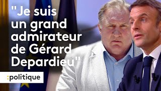 Emmanuel Macron dénonce une quotchasse à lhommequot contre Gérard Depardieu [upl. by Legra]