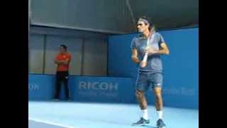 Roger Federer practice session  ATP World Tour Finals 61113 [upl. by Starbuck]