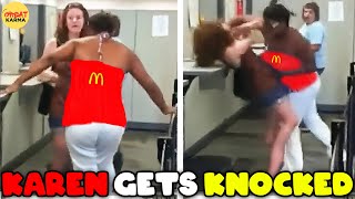 Karen Gets Punched Racist And Getting INSTANT KARMA  Karen Gets Knocked By Karma  GREAT KARMA [upl. by O'Donnell255]