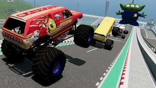 Epic HighSpeed Monster Truck Jumps amp Crashes  Insane Stunts You Wont Believe110monster [upl. by Nnazil]