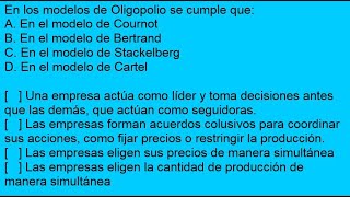 ECONOMÍA  Pregunta sobre los modelos de Duopolio [upl. by Nide755]