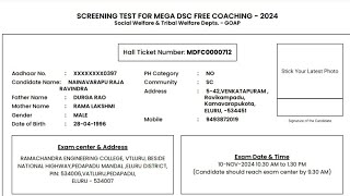 DSC free coaching SC ST HALL TICKETS Download megadsc apdsc freecoaching scst [upl. by Richardson]