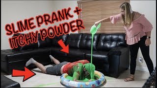 EXTREME SLIME PRANK ON BOYFRIEND  ITCHY POWDER POOL OF SLIME [upl. by Yeleek341]