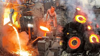 Extreme Metal Casting Sand Mold Process in Hazardous Conditions [upl. by Eihctir808]